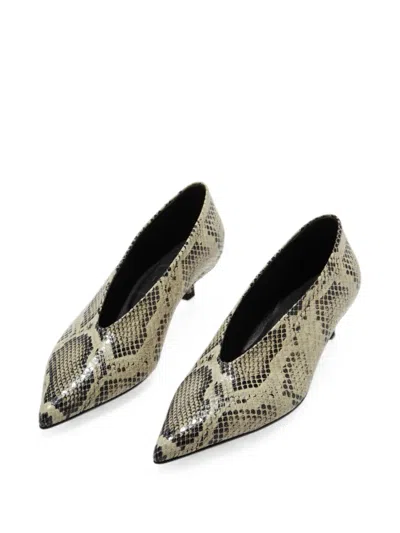 Aeyde Clara Snake-effect Pointed-toe Pumps In Multi
