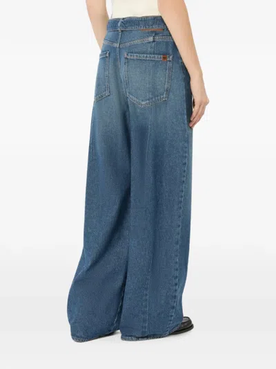Weekend Max Mara Madia Belted Wide-leg Jeans In Black