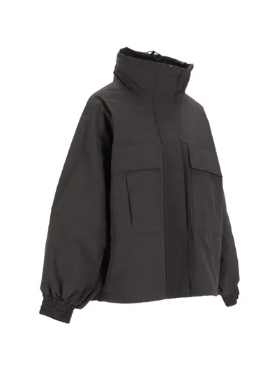 Weekend Max Mara Drawstring High-neck Jacket In Gray