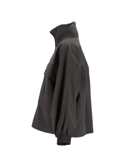 Weekend Max Mara Drawstring High-neck Jacket In Gray