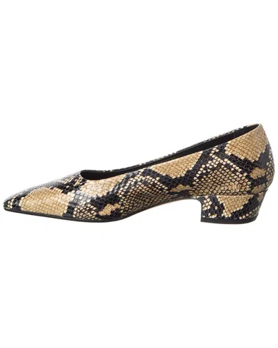 Aeyde Rory Snake-embossed Pump In Brown