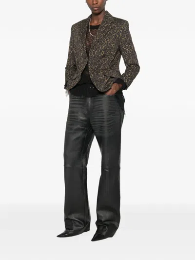 R13 Leopard-print Buttoned Blazer In Multi