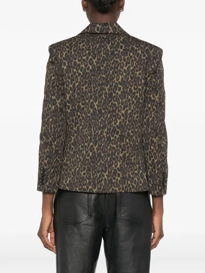 R13 Leopard-print Buttoned Blazer In Multi