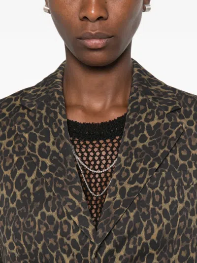 R13 Leopard-print Buttoned Blazer In Multi