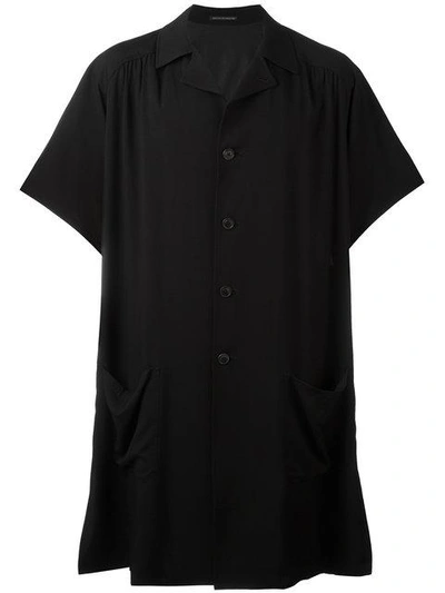 Shop Yohji Yamamoto Long Length Pocket Shirt - Black