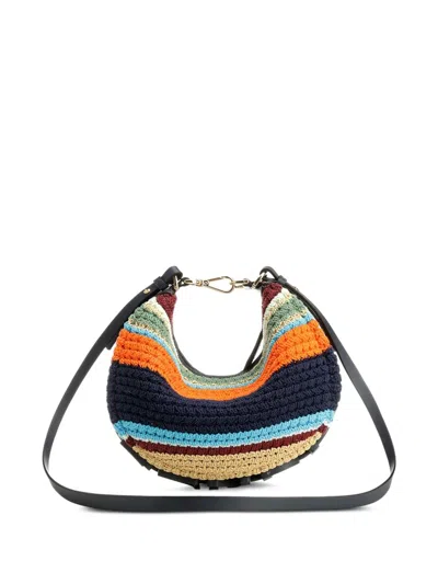 Fendi Graph Striped Crochet Mini Bag In Multi