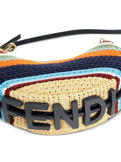 Fendi Graph Striped Crochet Mini Bag In Multi