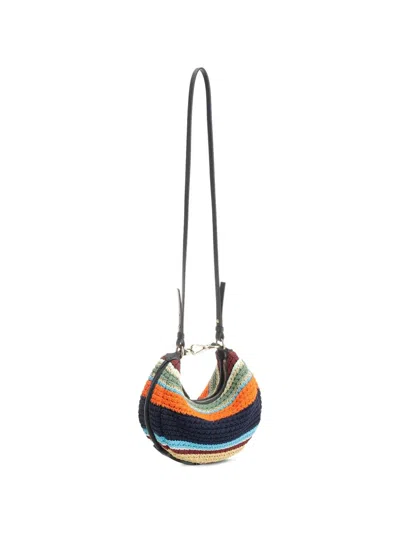 Fendi Graph Striped Crochet Mini Bag In Multi