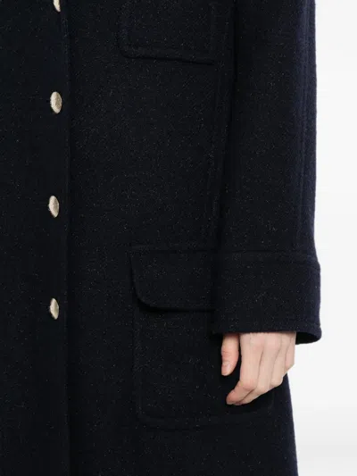 Pre-owned Chanel Cc-button Coat In Blue