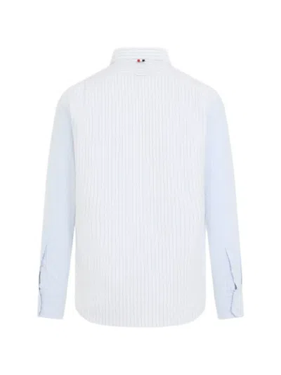 Thom Browne Striped Button Down Shirt Long Sleeves In Blue
