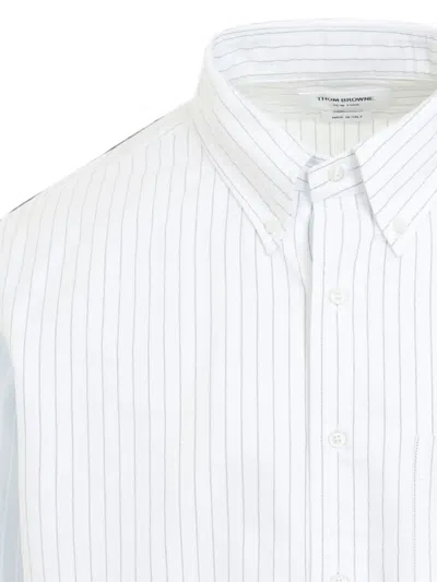 Thom Browne Striped Button Down Shirt Long Sleeves In Blue