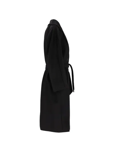 Weekend Max Mara Double-breasted Belted Coat In Black