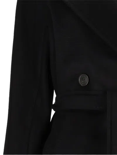 Weekend Max Mara Double-breasted Belted Coat In Black