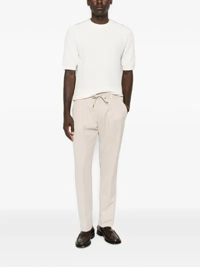 Herno Drawstring Pleated Trousers In Nude