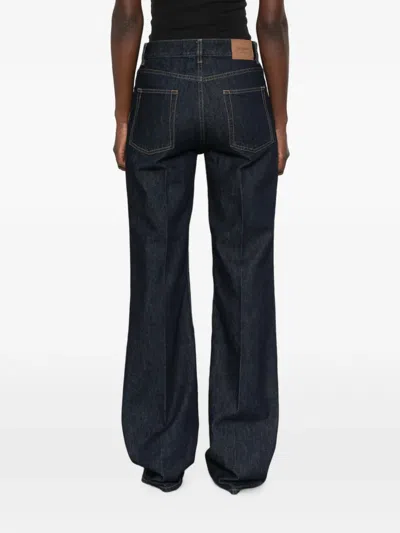 Saint Laurent Belt-loop Buttoned Jeans In Blue