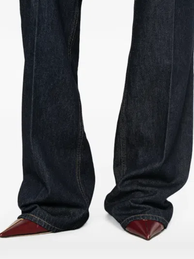 Saint Laurent Belt-loop Buttoned Jeans In Blue