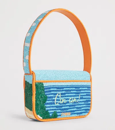 Staud Tommy Beaded Bag Sunset Spritz In Multi