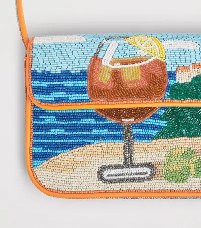 Staud Tommy Beaded Bag Sunset Spritz In Multi