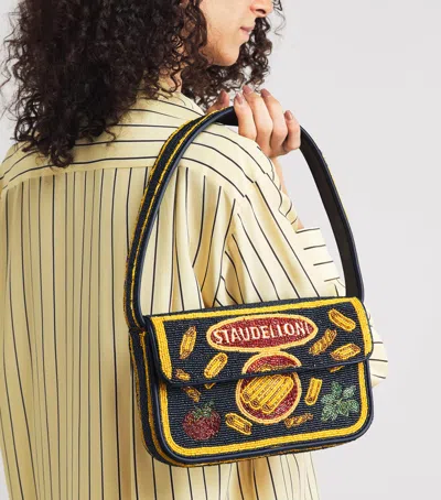 Staud Tommy Small Beaded Shoulder Bag In Multi