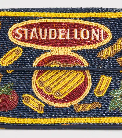 Staud Tommy Small Beaded Shoulder Bag In Multi