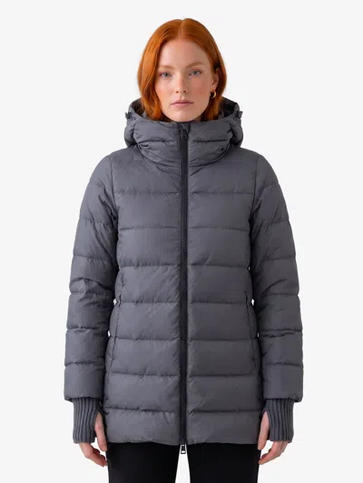 Herno Two Layer Hooded Nylon A Line Jacket In Grey