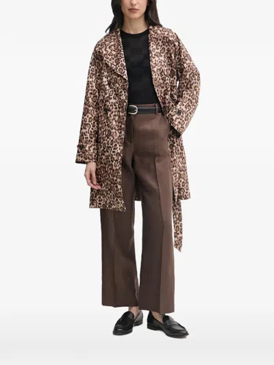 Save The Duck Tecla Double-breasted Coat In Brown