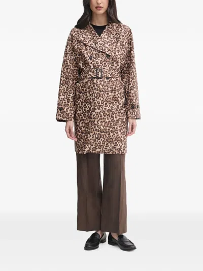 Save The Duck Tecla Double-breasted Coat In Brown