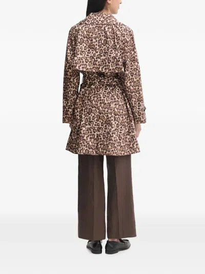 Save The Duck Tecla Double-breasted Coat In Brown