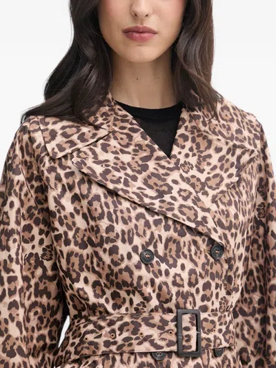 Save The Duck Tecla Double-breasted Coat In Brown