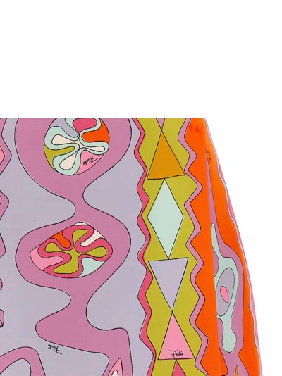 Pucci Minimalist Printed Silk Mini-skirt In Yellow