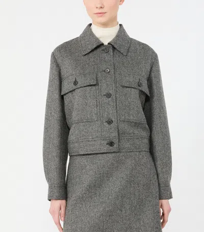 Weekend Max Mara Chevron Collared Jacket In Green