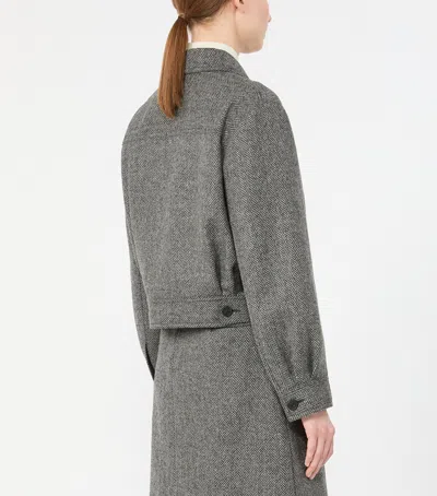 Weekend Max Mara Chevron Collared Jacket In Green