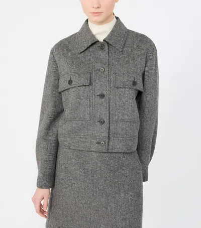 Weekend Max Mara Chevron Collared Jacket In Green