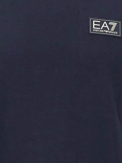 Ea7 Logo-patch T-shirt In Blue