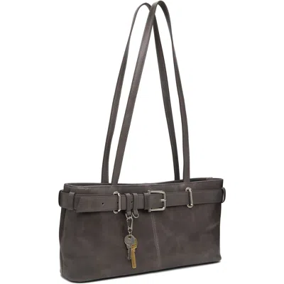 Osoi Gray Shoulder Brocle Bag In Aged Grey
