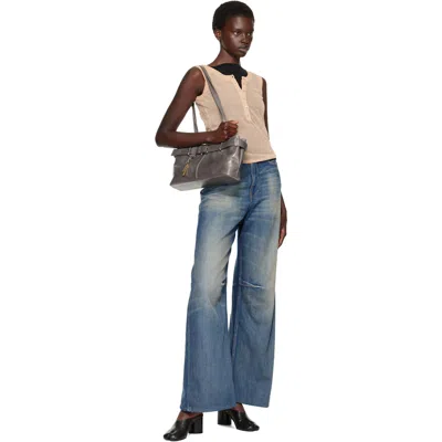 Osoi Gray Shoulder Brocle Bag In Aged Grey