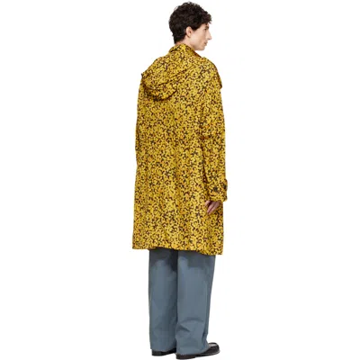 Dries Van Noten Yellow Oversized Printed Parka Coat In Multi