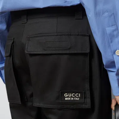 Gucci Pant Comp. Cott. Twil Double W In Black
