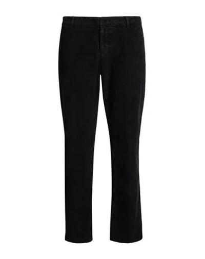 Dondup Solid Black Gaubert Slim Silhouette Trousers In Black
