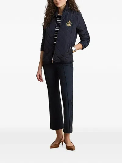 Ralph Lauren Quilted Crest-patch Jacket In Blue