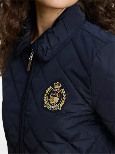Ralph Lauren Quilted Crest-patch Jacket In Blue