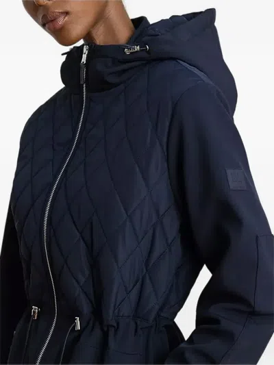 Ralph Lauren Quilted-panel Drawstring Coat In Blue