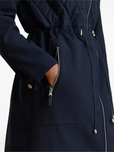 Ralph Lauren Quilted-panel Drawstring Coat In Blue