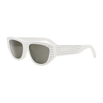 Celine Monochroms Acetate Cat-eye Sunglasses In ["white","grey","black"]