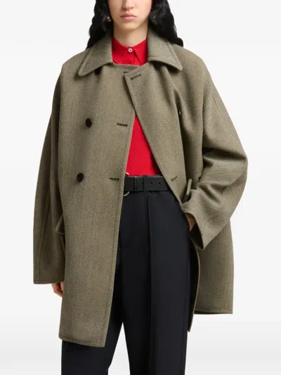 Marni 더블 브레스티드 트위드 코트 In Metallic