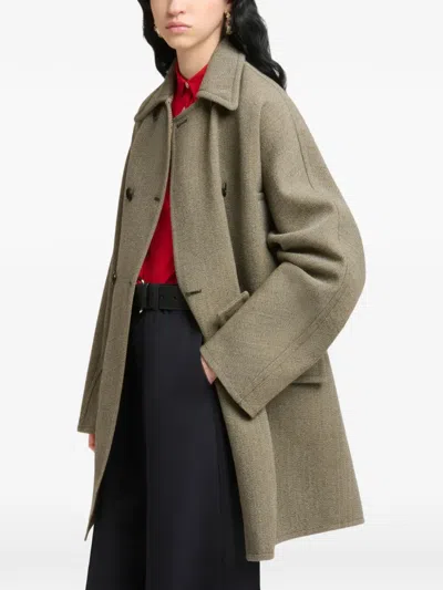 Marni 더블 브레스티드 트위드 코트 In Metallic