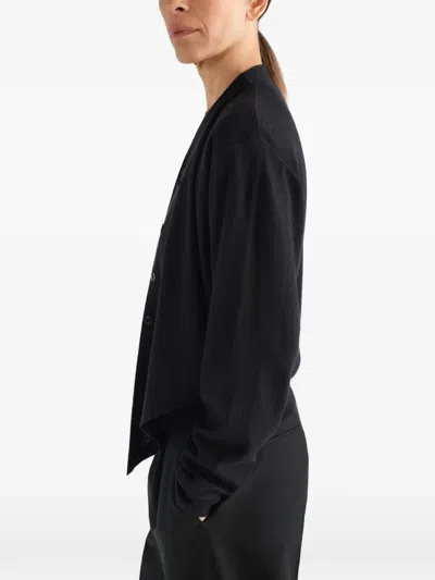 Lemaire 메리노 울 혼방 트롱프뢰유 가디건 In Black