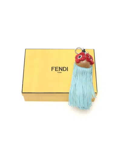 Fendi Fringed Bag Bug Charm In Blue