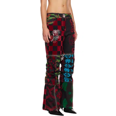 Chopova Lowena Black Patchwork Bevo Jeans In Multi