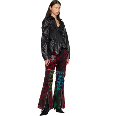 Chopova Lowena Black Patchwork Bevo Jeans In Multi